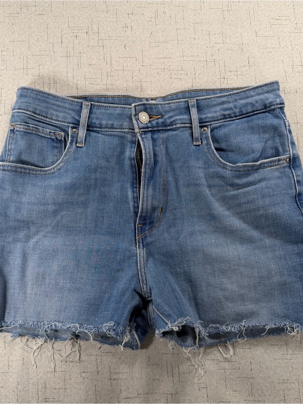 Levi's 725 High Rise Bootcut Women’s Cut Off Denim Shorts Size 30 Blue